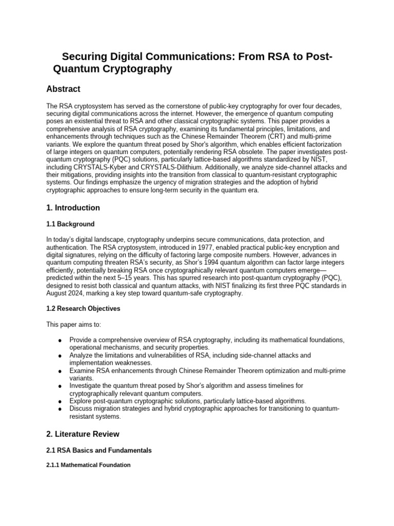 Final-Researchpaper 118 810 | PDF | Cryptography | Quantum Computing