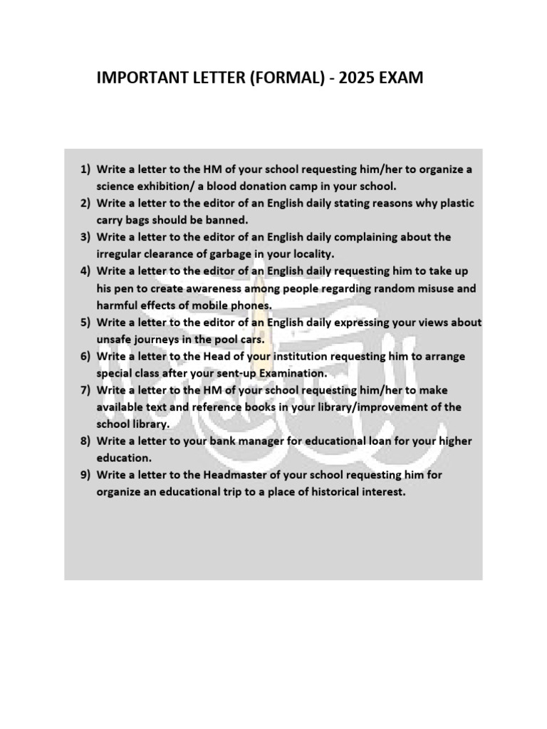 Important Formal Letter | PDF