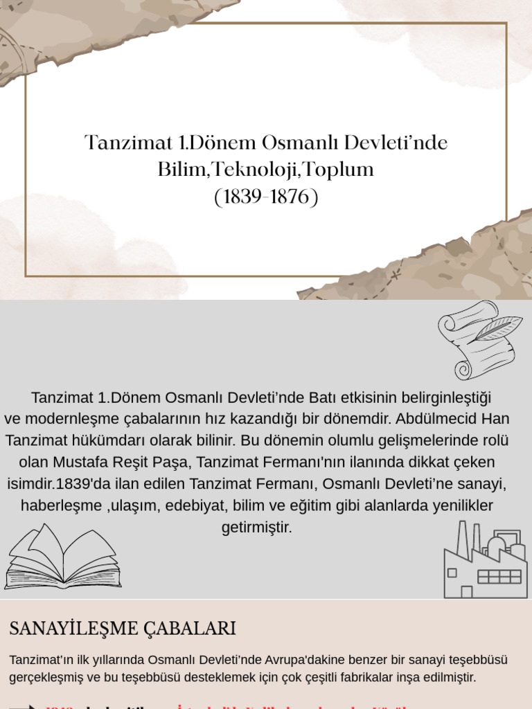 Tanzimat 1. Dönem Bilim Teknoloji Toplum | PDF