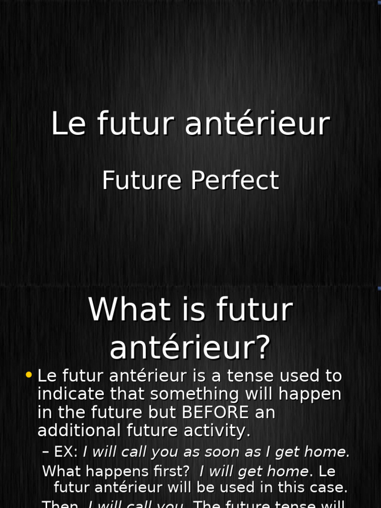 Comprendre le futur antérieur en français | PDF