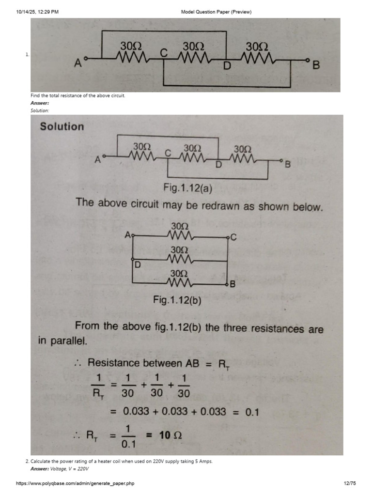 Electrical Circuit Analysis Questions | PDF | Ac Power | Series And ...