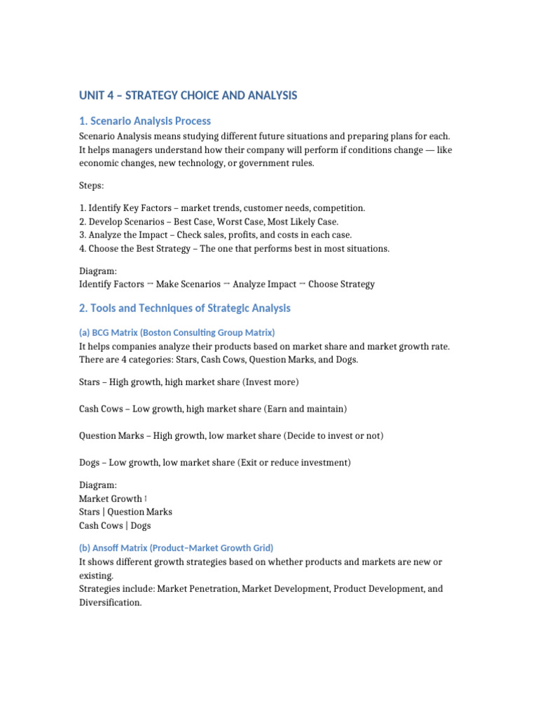 Strategic Management Unit4 Notes Easy | PDF | Economies | Business ...