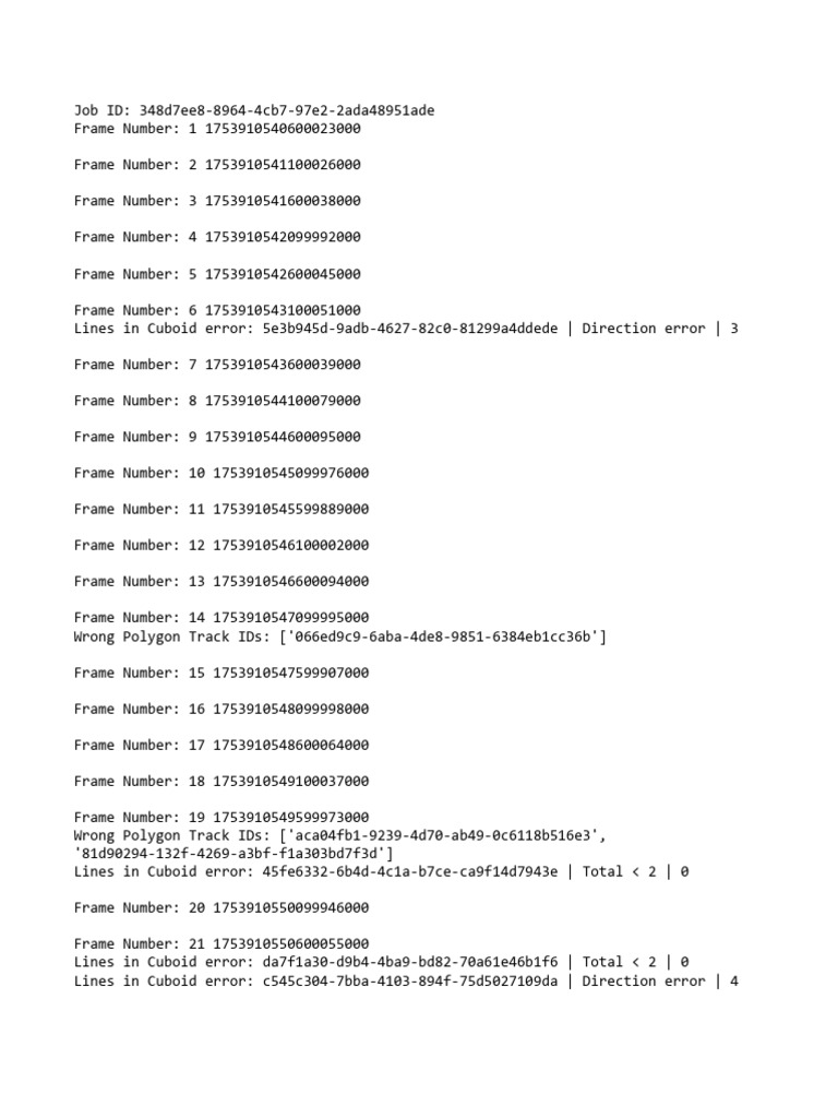 Job Errors and Frame Details Report | PDF