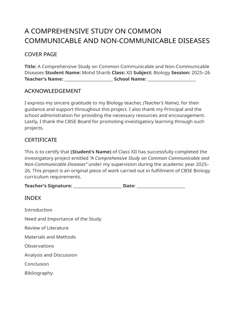 Conclusion on Communicable Diseases | PDF | Infection | Non ...