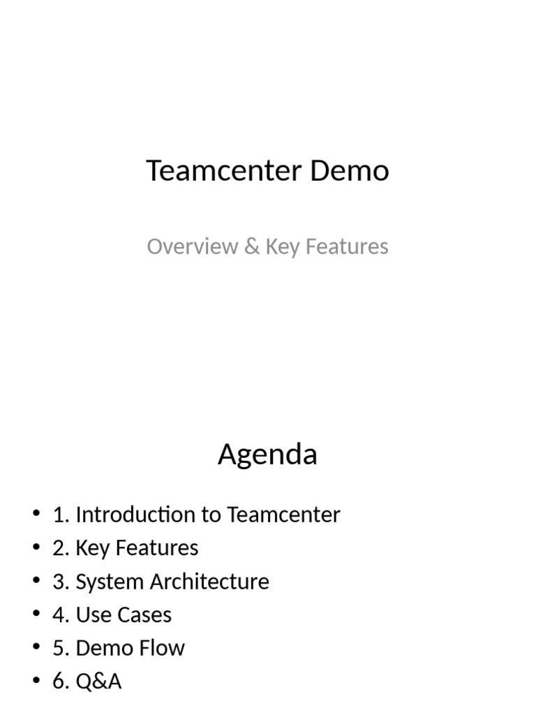 Teamcenter Demo Overview and Features | PDF