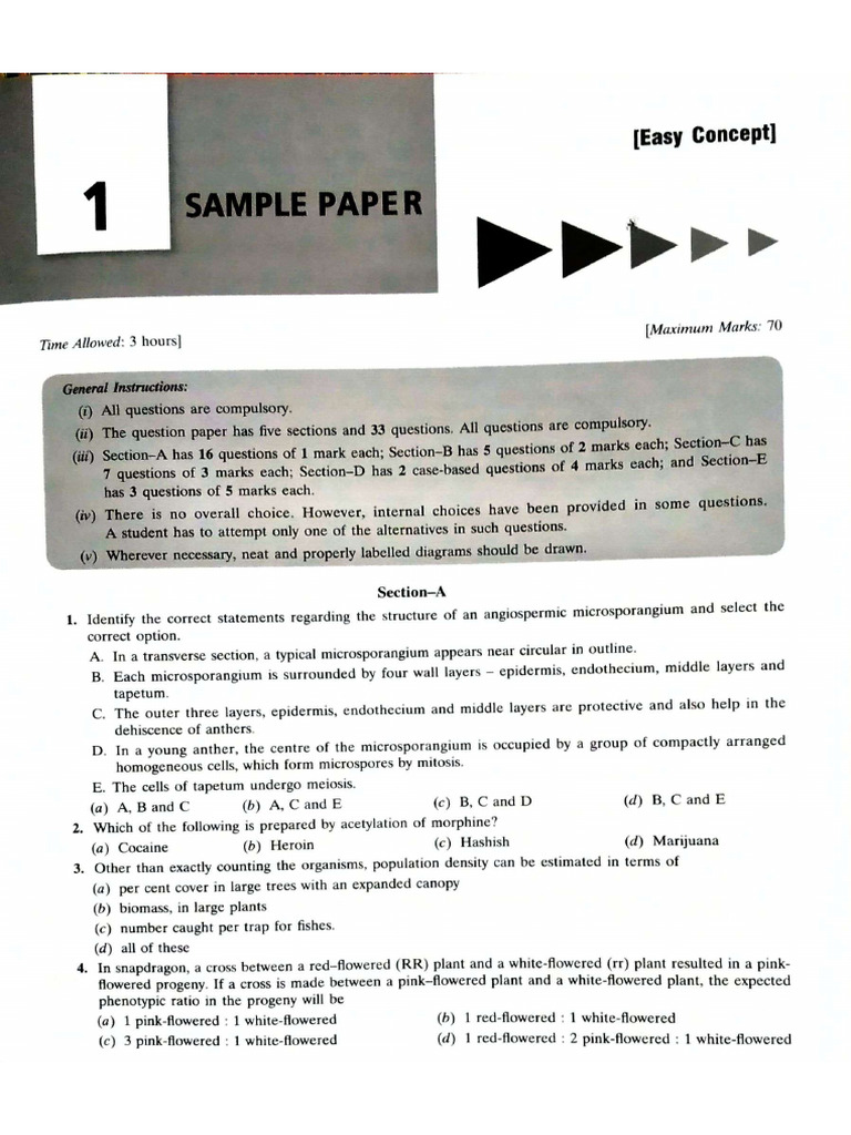 Sample Paper 1 | PDF
