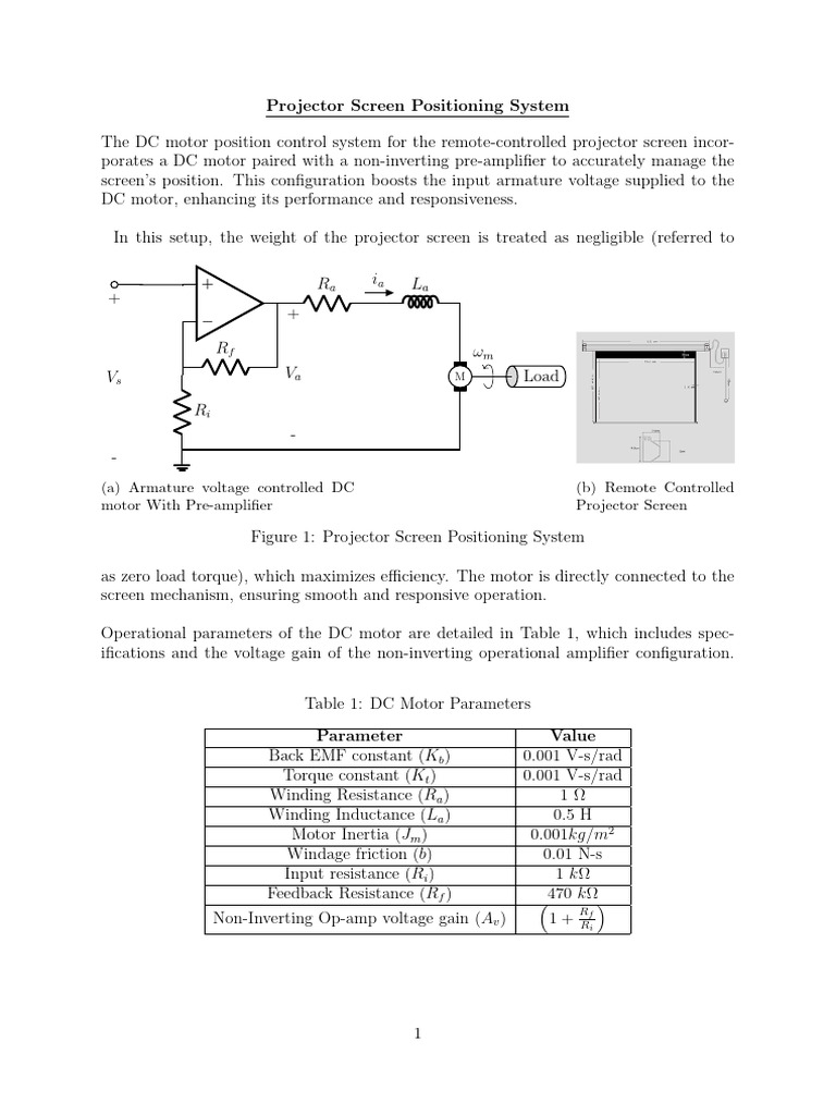 Projector Screen Control System Analysis | PDF | Control Theory ...