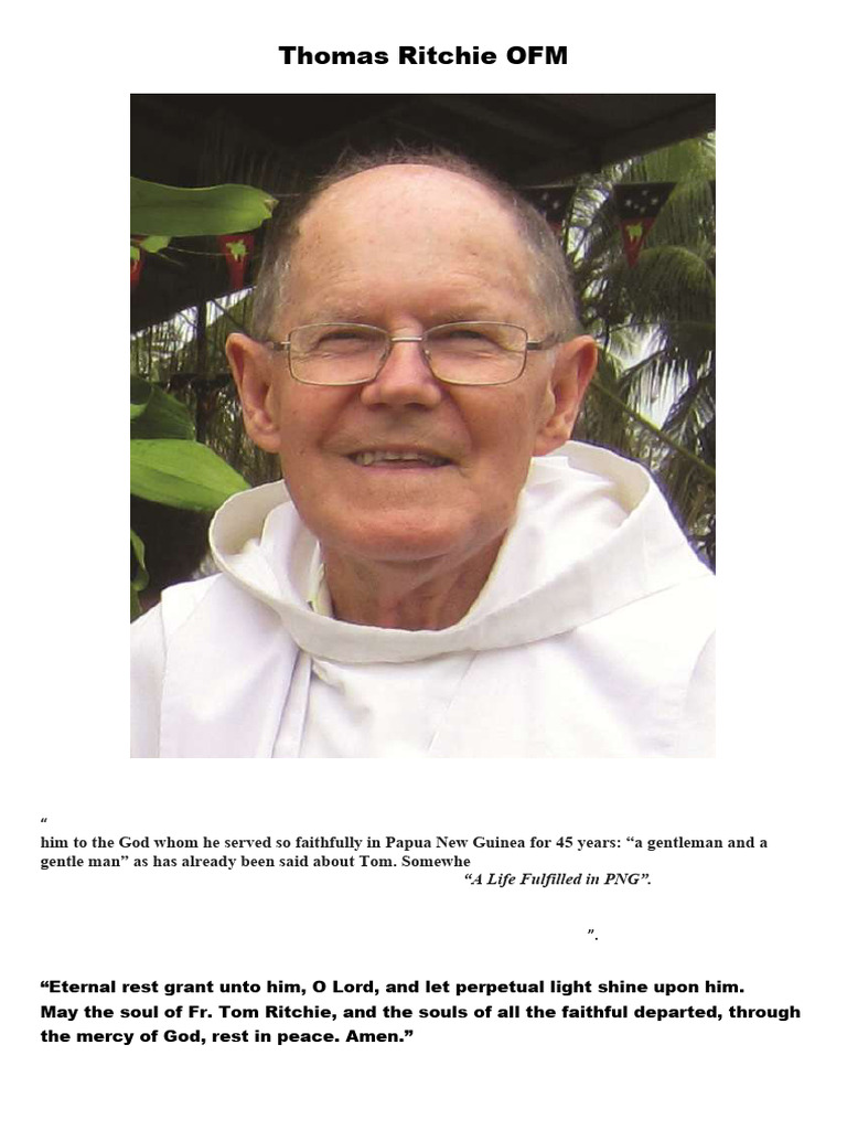 Thomas Ritchie OFM | PDF