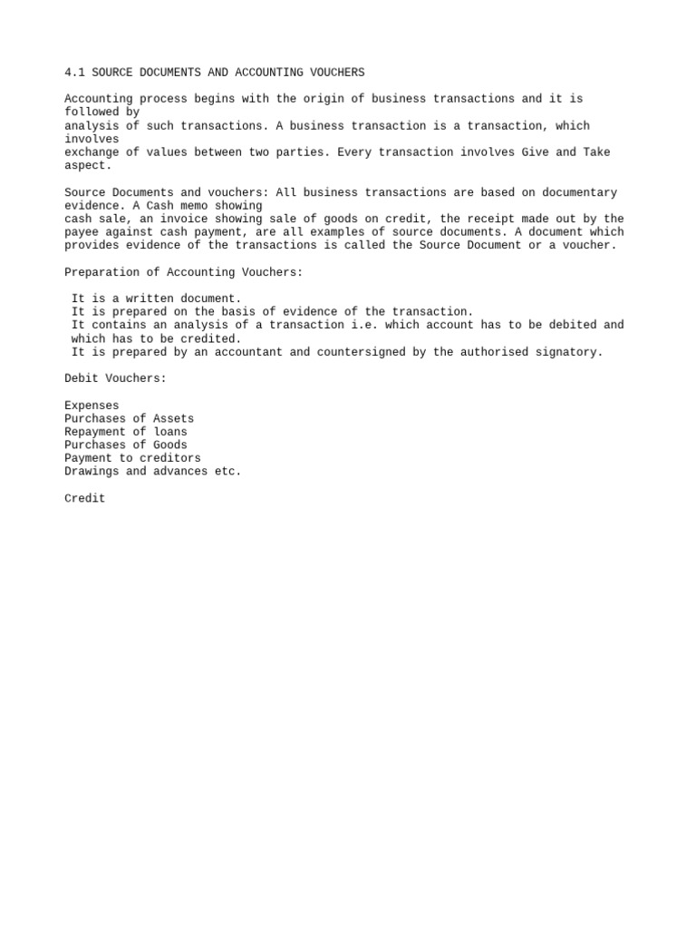 Source Documents and Accounting Vouchers | PDF