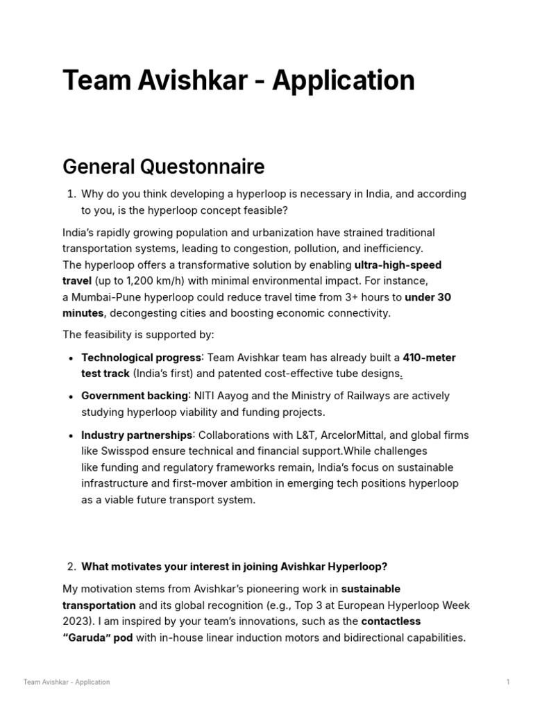 Avishkar Hyperloop Application Insights | PDF | Telecommunications ...