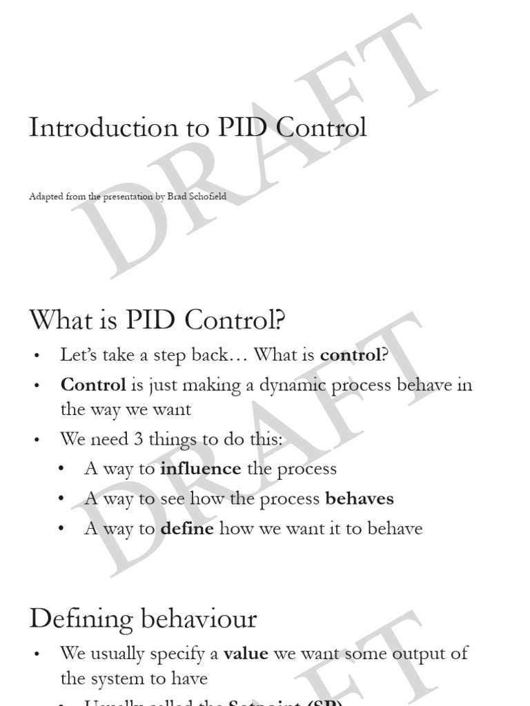 Understanding PID Control Basics | PDF | Control Theory | Applied ...