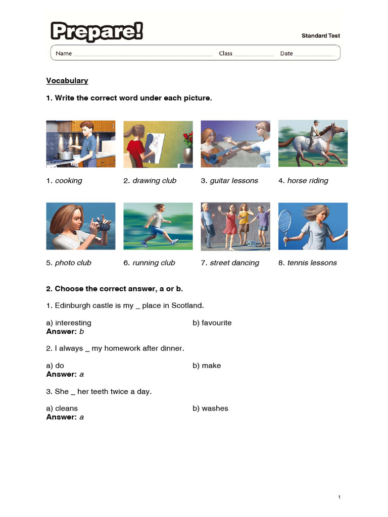English Vocabulary and Grammar Exercises | PDF