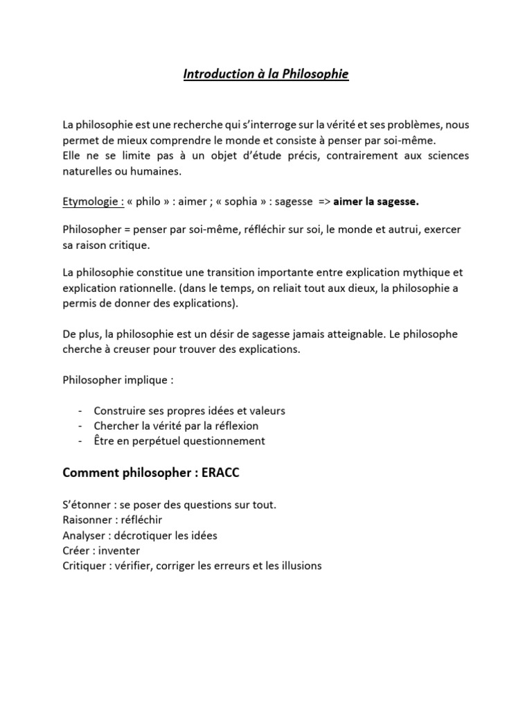 Introduction à la Philosophie Terminale | PDF | Science | Vérité