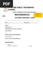 NCE 2024 Mathematics Exam Paper | PDF | Area | Circle