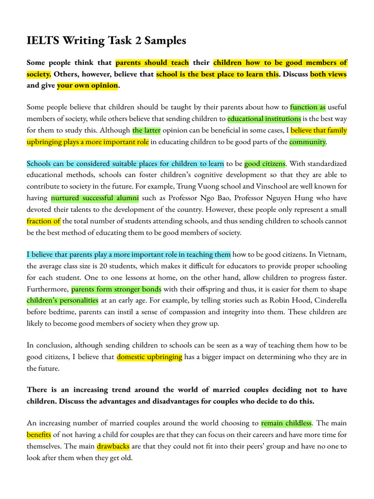 IELTS Writing Task 2 Sample Essays | PDF
