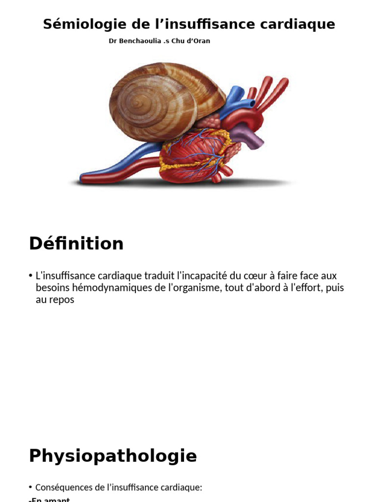 Sémiologie de l'insuffisance cardiaque | PDF | Insuffisance cardiaque ...