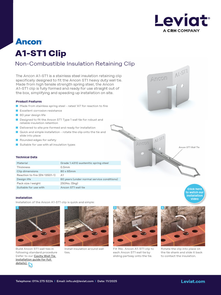 A1-ST1 Insulation Retaining Clip Guide | PDF | Steel | Building Engineering