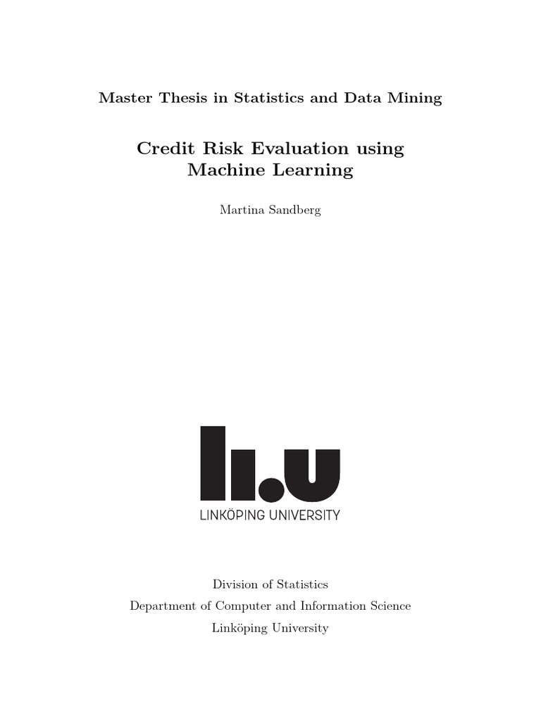 Credit Risk Evaluation with Machine Learning | PDF | Receiver Operating ...