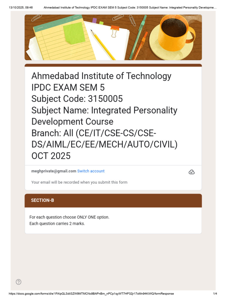 Integrated Personality Development Exam | PDF | Behavioural Sciences ...