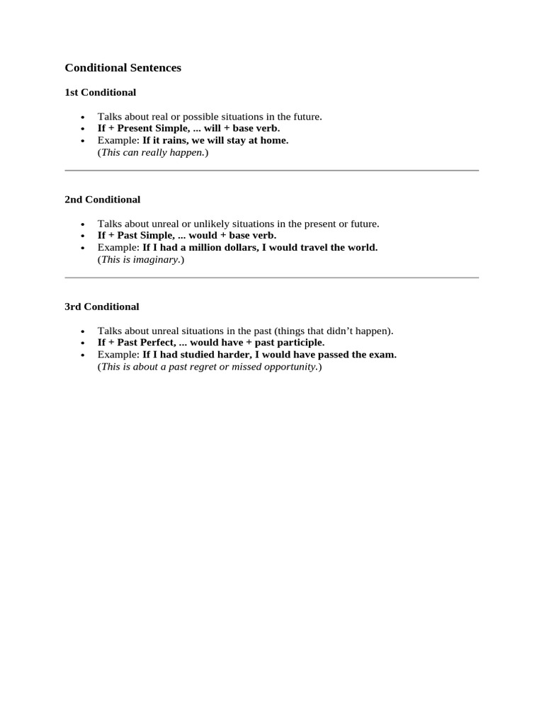 Understanding Conditional Sentences | PDF