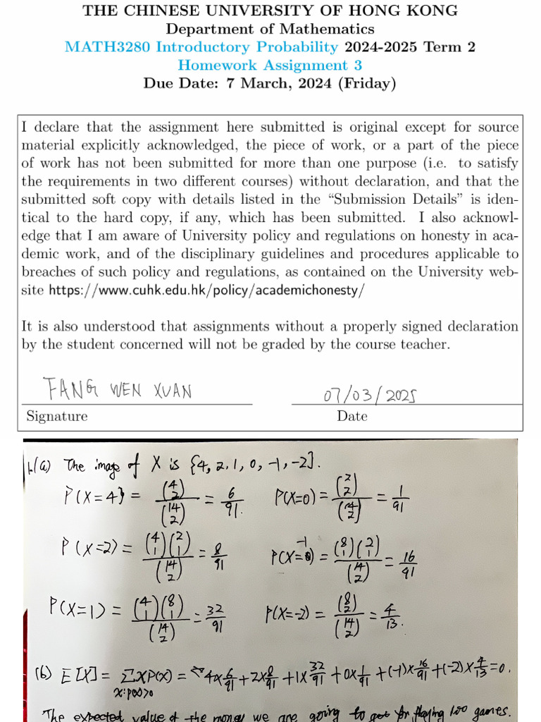 Probability and Expected Value Analysis | PDF