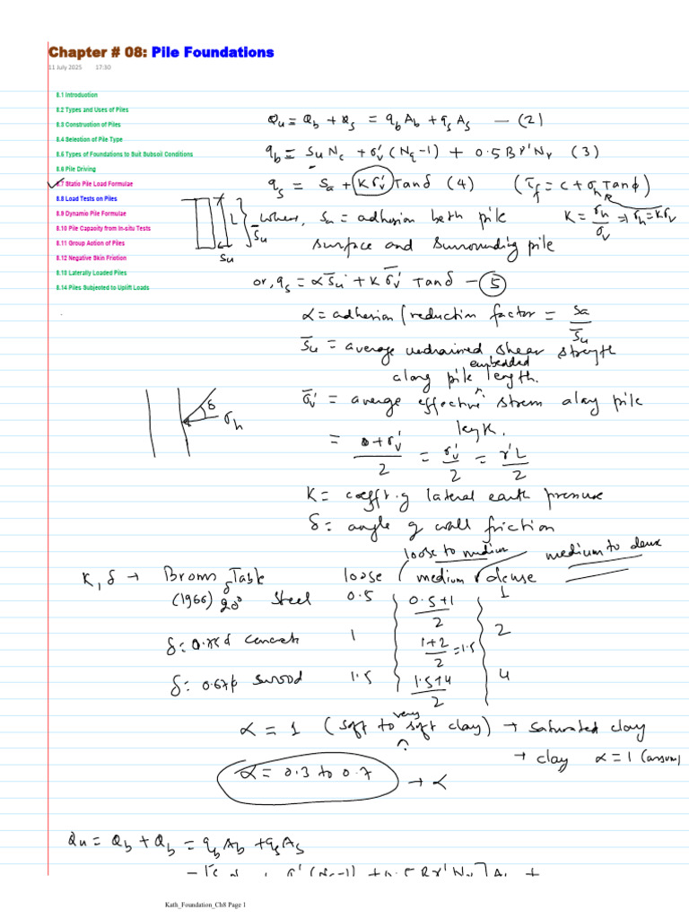 Chapter 08 Pile Foundations | PDF