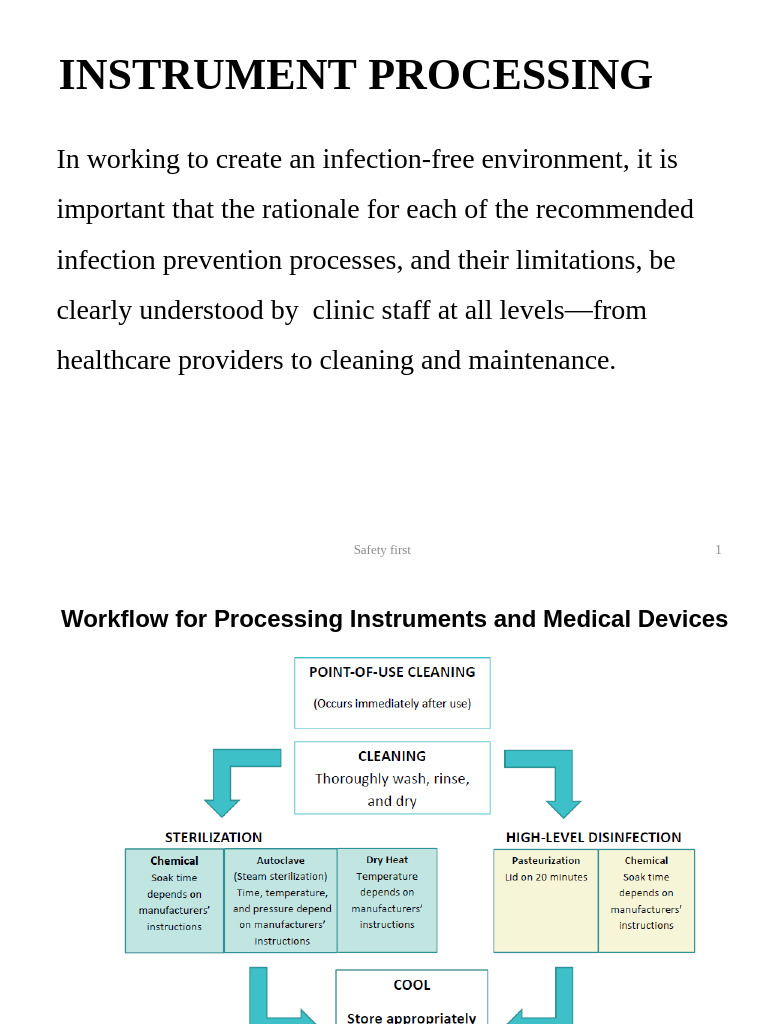 Infection Control: Instrument Processing Guide | PDF | Sterilization ...