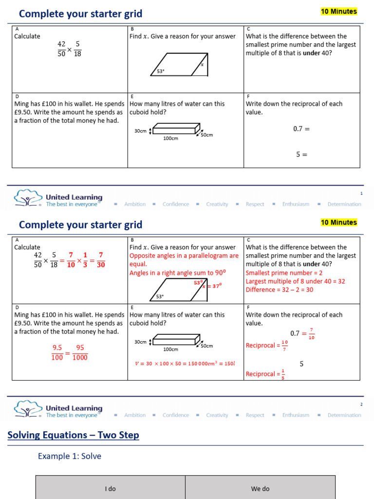 Math Problem Solving Starter Grid | PDF | Prime Number | Numbers