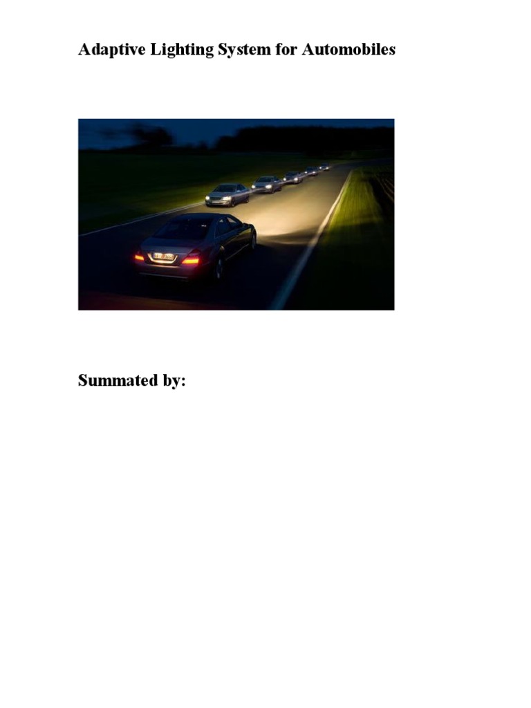 Adaptive Lighting System For Automobiles Download Free PDF