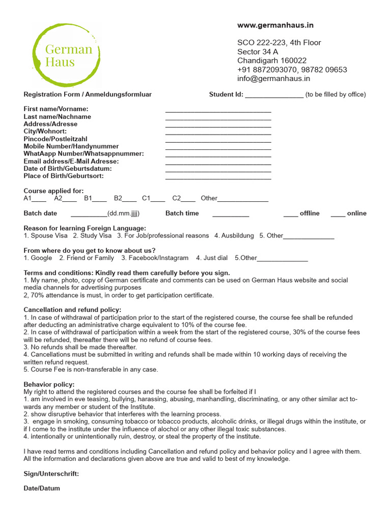 Enrollment Form(New) | PDF