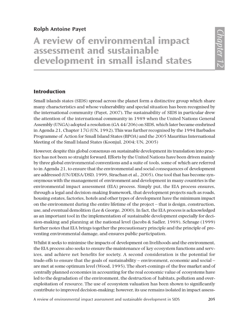 EIA and Sustainable Development in SIDS | PDF | Environmental Impact ...