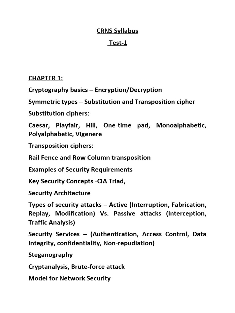 CRNS Unit Test 1 | PDF