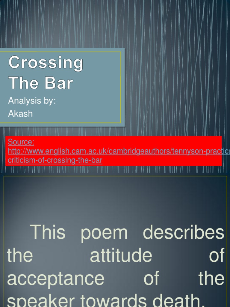 Crossing the Bar Poetry Philosophical Science