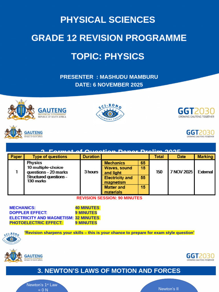 Jit Physical Sciences p1 Revision 6 Nov 2025 | PDF | Force | Momentum