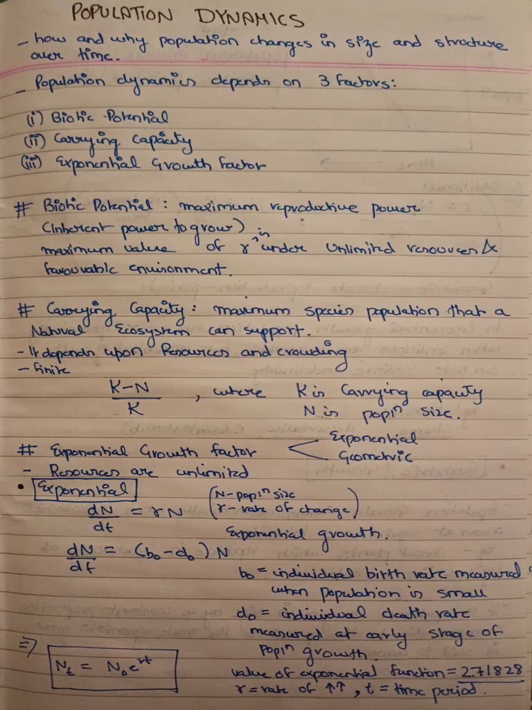Population Dynamics and Growth Factors | PDF