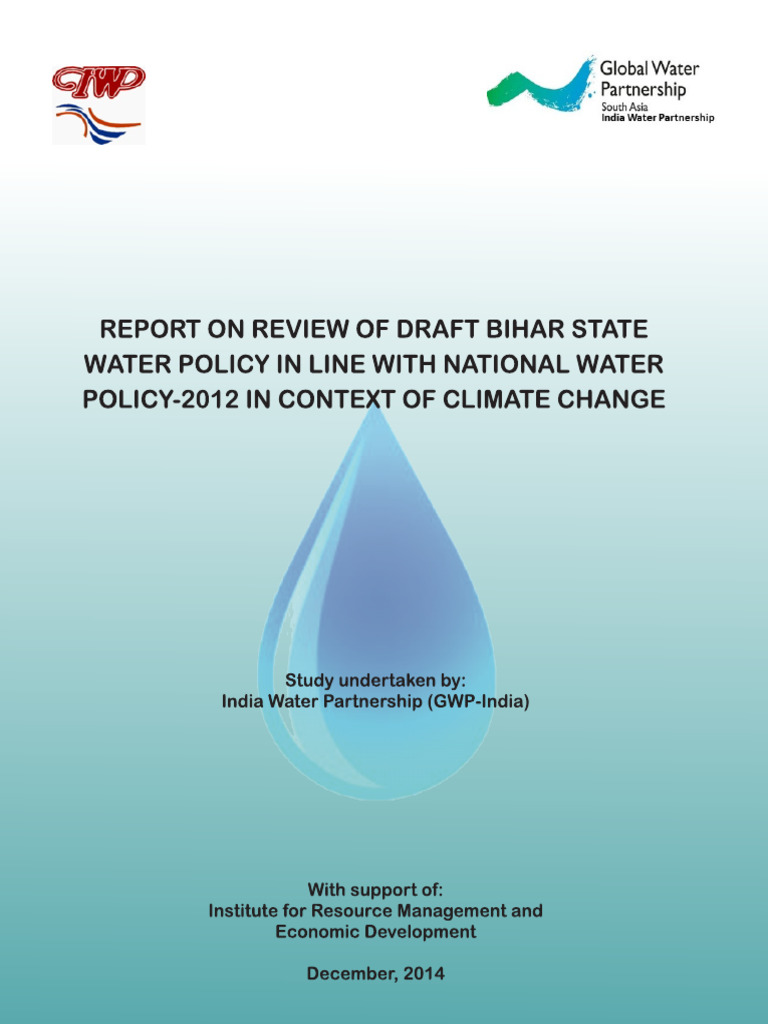 Report On Review of Draft Bihar State Water Policy in Line With ...