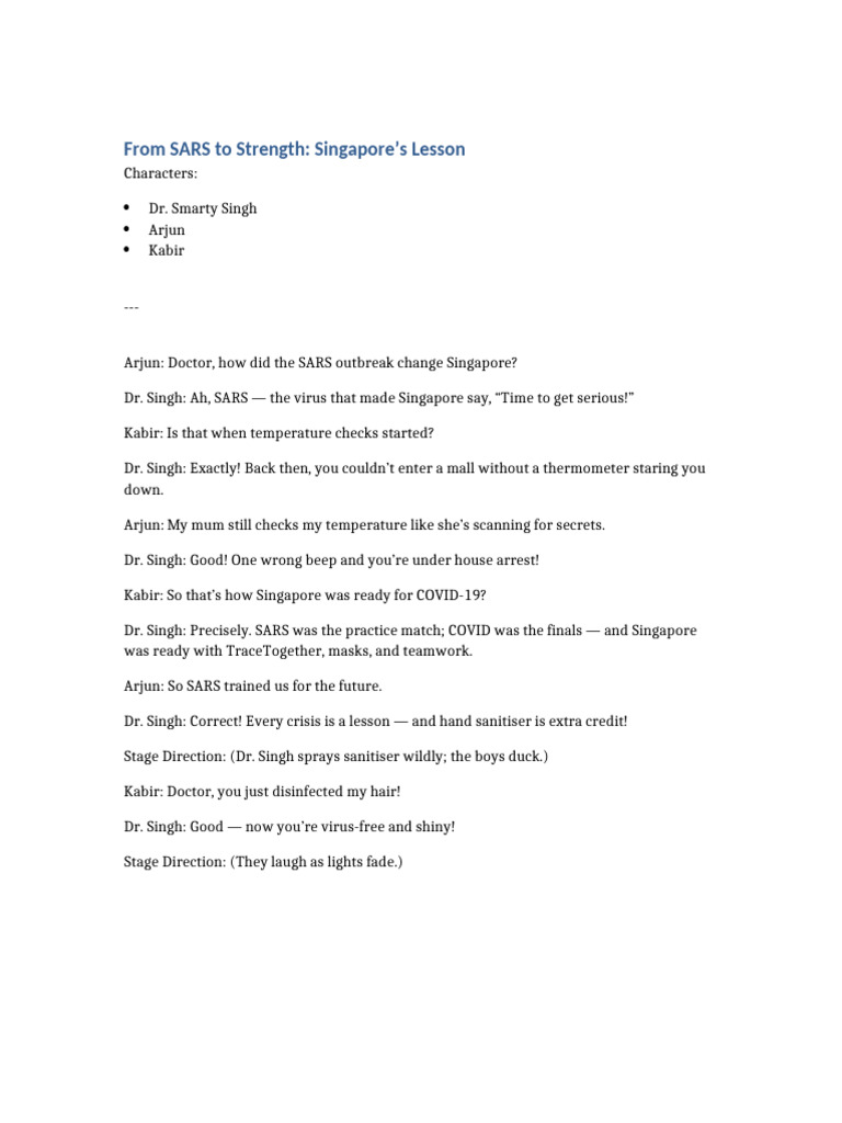 From SARS To Strength Singapore Lesson | PDF