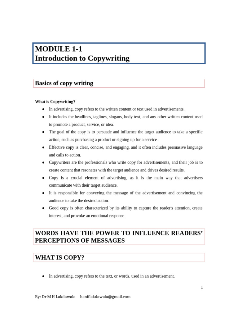 Copywriting Notes 2025-1 | PDF | Brainstorming | Advertising