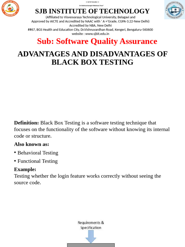 SQA Black Box Testing | PDF | Software Testing | Quality