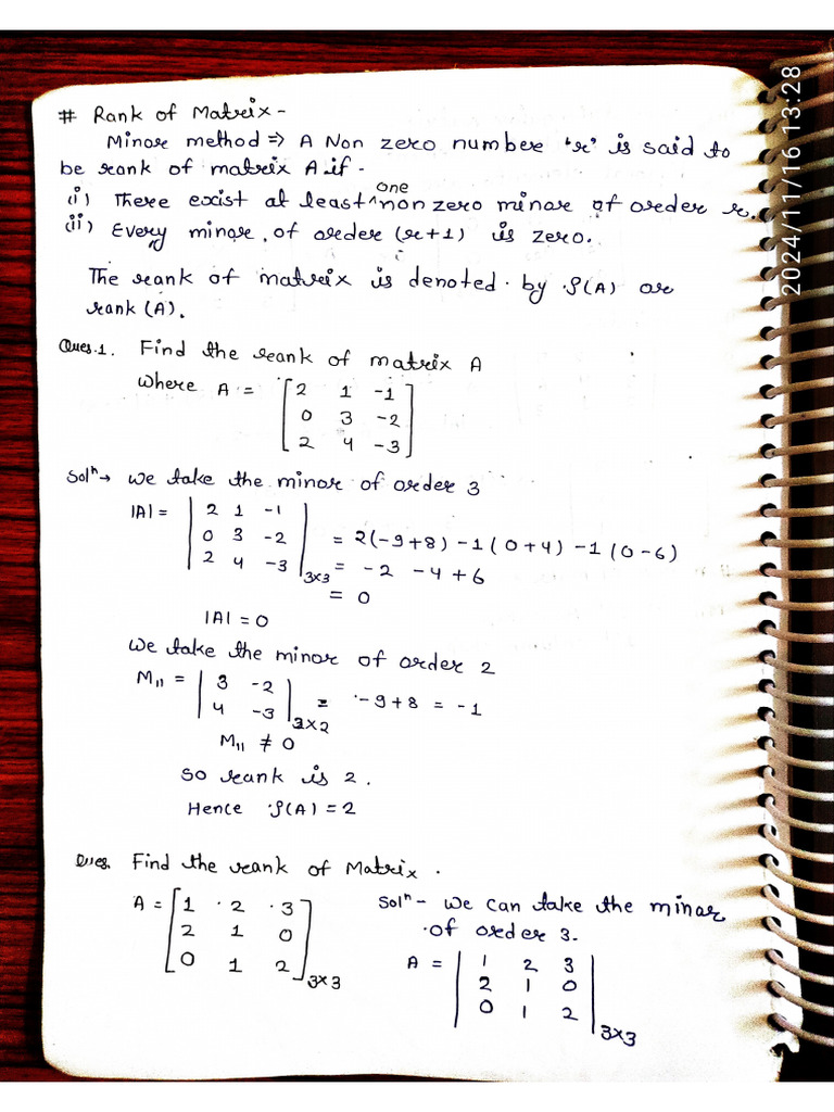 Unit - V Matrix Notes | PDF