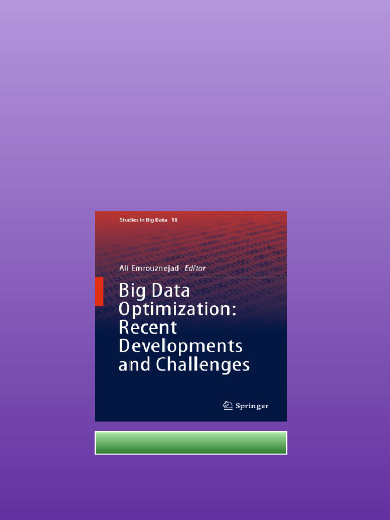 Big Data Optimization Recent Developments And Challenges Emrouznejad ...