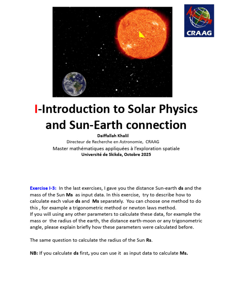 Solar Physics: Sun-Earth Connection Insights | PDF | Sun | Bodies Of ...