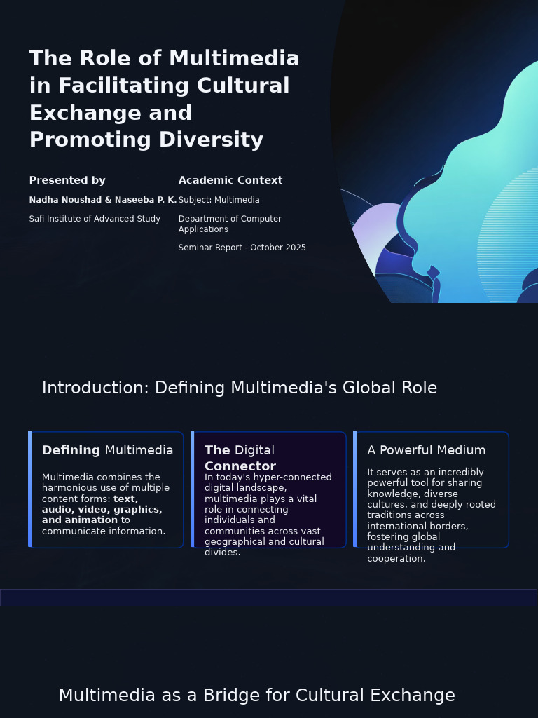 Multimedia's Impact on Cultural Exchange | PDF | Multimedia | Human ...