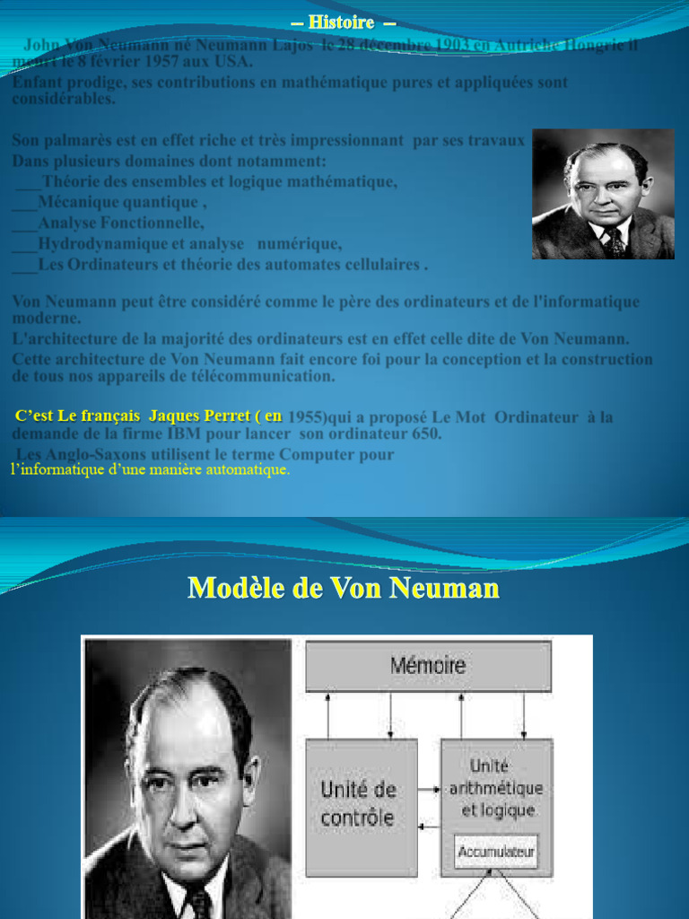 Architecture de Von Neumann et ses Composants | PDF | Mémoire ...