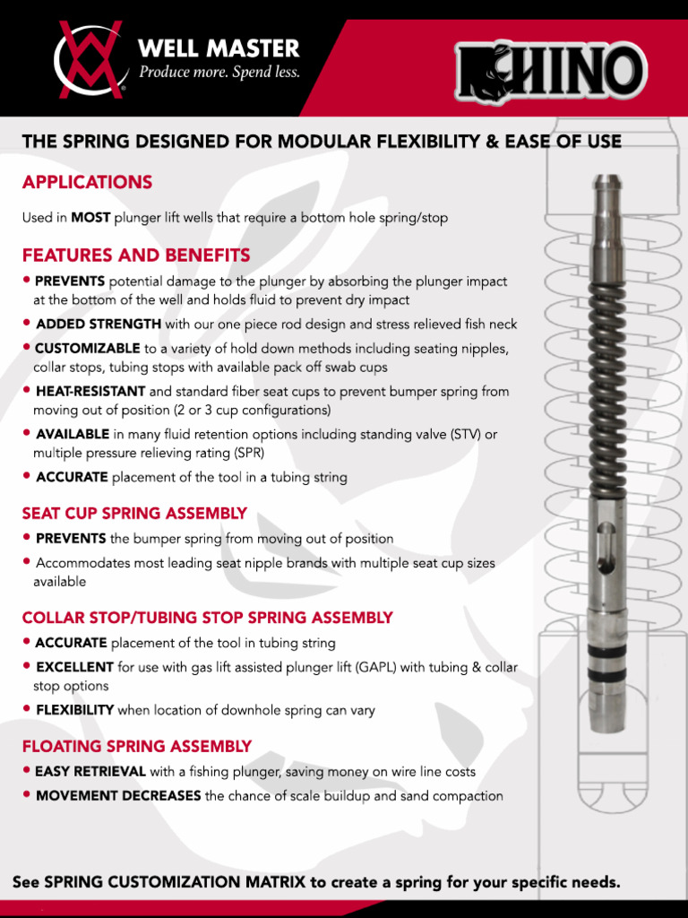 Modular Plunger Lift Spring Solutions | PDF