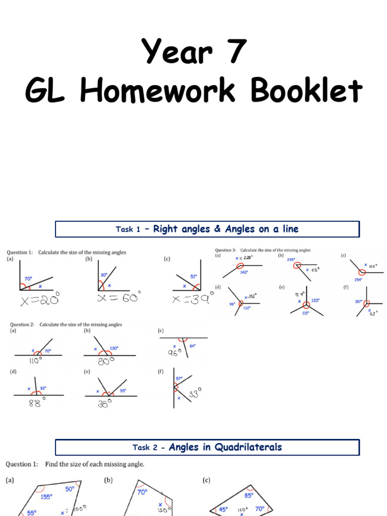 Open Open Y7 GL Homework Booklet - PPTX (1) 2.PDF 2 | PDF | Ratio | Pie ...
