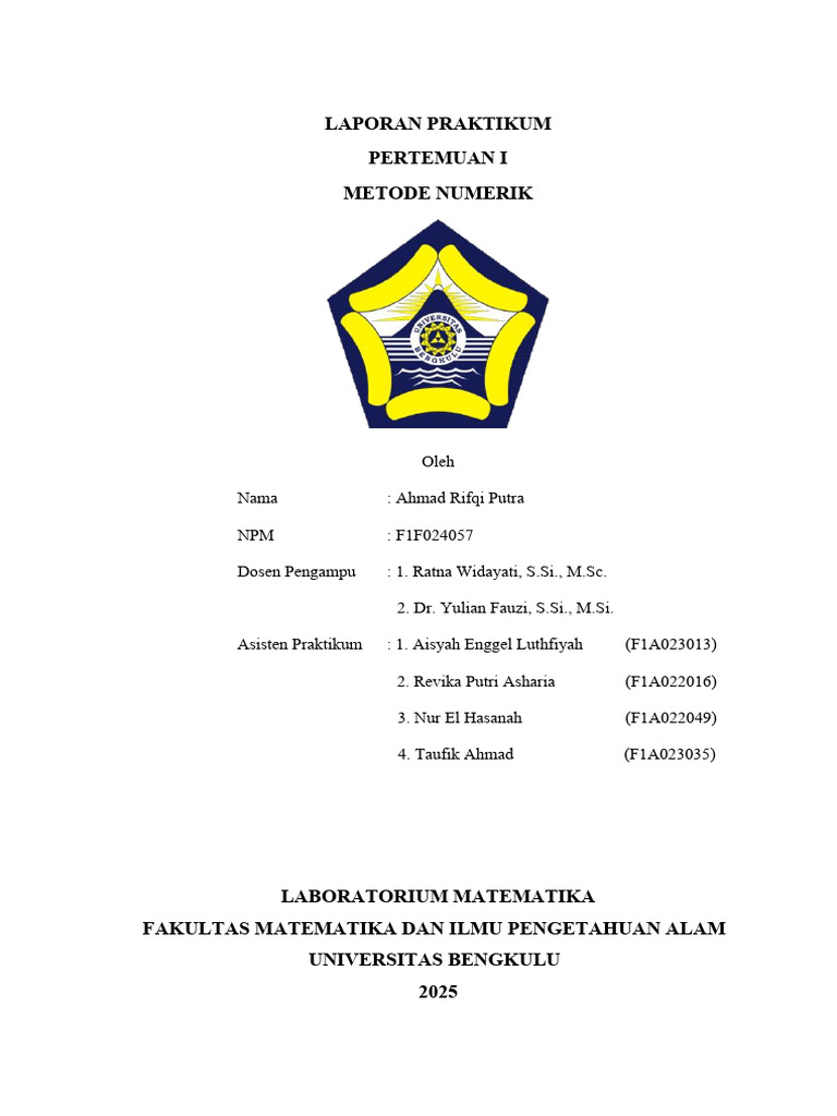 Laporan Praktikum Metode Numerik | PDF