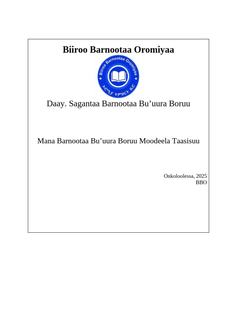 Model School Biiroo Barnootaa Oromiyaa | PDF