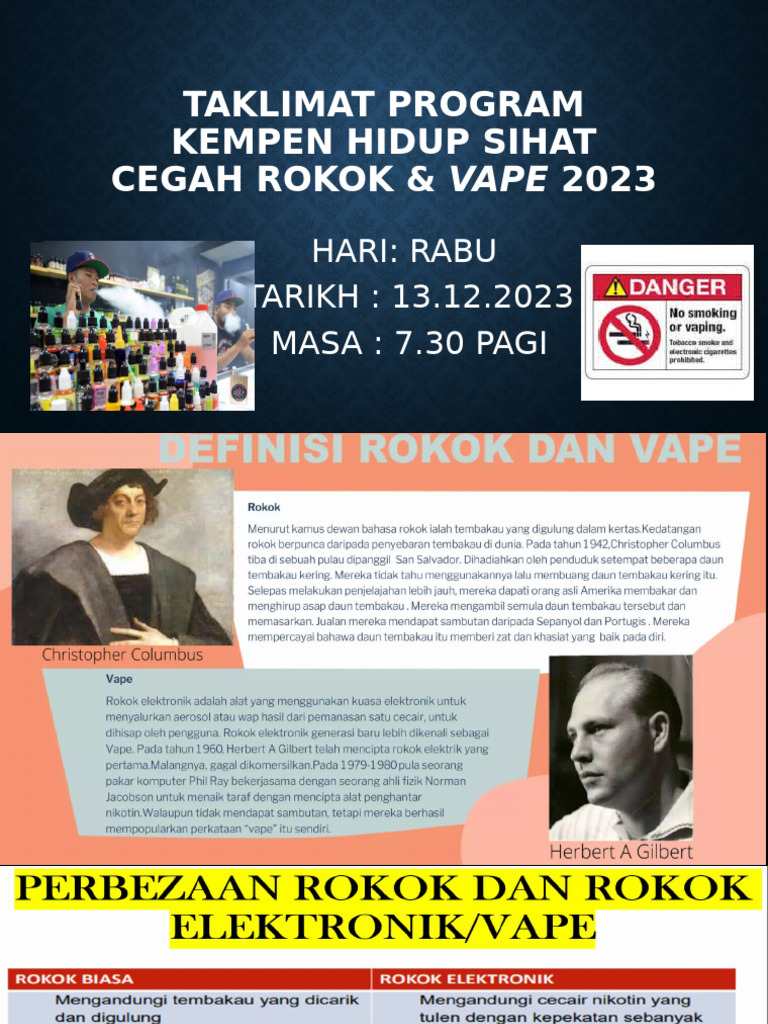 Program Kempen Hidup Sihat Cegah Rokok & Vape | PDF