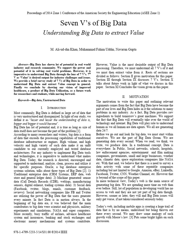 Understanding the 7 V's of Big Data | PDF | Big Data | Data